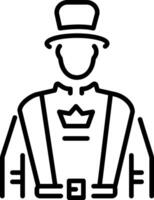 An outline style icon of gentleman vector