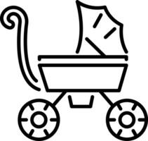 A linear style icon depicting pram vector