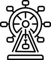 An outline style icon of ferris wheel vector
