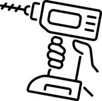 A linear style icon of drill vector