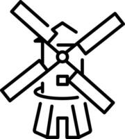 A linear icon showing brixton windmill architecture vector