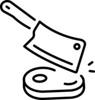 An outline style icon of cleaver vector