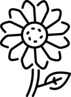 A line style icon of a beautiful flower vector