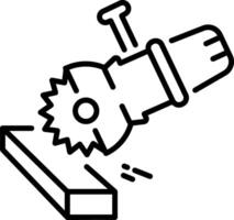 A line style icon of angle grinder vector