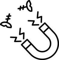 An outline style icon of magnet vector
