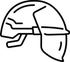 A line style icon of helmet vector