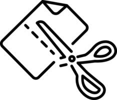 A line style icon of paper cutting vector