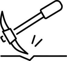A linear style icon of pickaxe vector