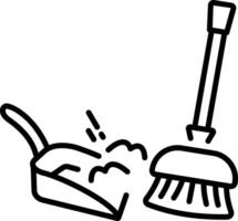A linear style icon of dustpan vector
