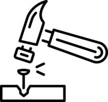 A line style icon of hammer vector