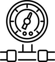 An trendy outline style icon of pressure meter vector