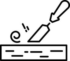 An outline style icon of chisel vector