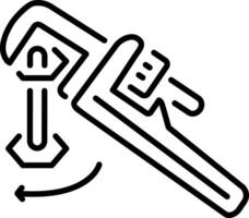 A linear style icon of monkey wrench vector