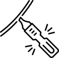 An outline style icon of voltage tester vector