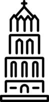 A line style icon showing dome tower structure vector