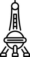 A linear icon showing pearl tower structure vector