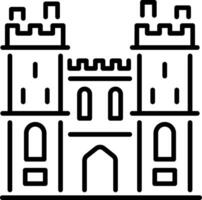 A line style icon depicting windsor castle landmark vector