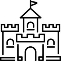 An outline style icon showing medieval castle vector