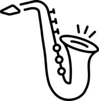 A linear icon depicting a musical saxophone vector