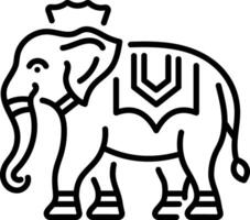 A linear style icon of elephant vector