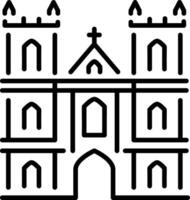 A linear style icon of westminster abbey vector