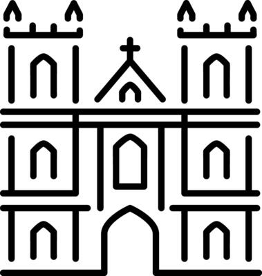 A linear style icon of westminster abbey