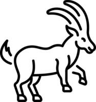 A linear icon showing ibex goat animal vector