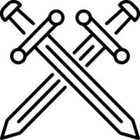 A linear icon depicting cavalry sword weapon vector
