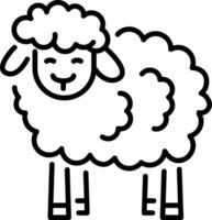 A linear icon showing a cute sheep vector