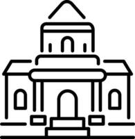 A linear style icon of rock hewn vector