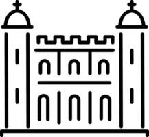 A linear style icon of royal palace vector