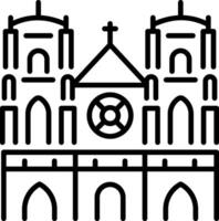 A line style icon of notre dame vector