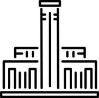 A linear style icon showing tate modern structure vector