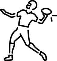 A line style icon of rugby game vector