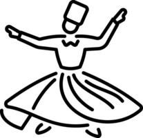 A linear style icon showing sufi culture vector