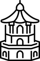 A line style icon of a pagoda structure vector