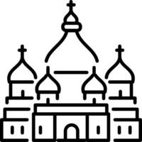 A linear style icon of an onion dome architecture vector