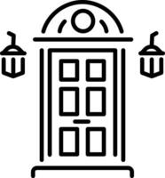 A linear icon depicting a sherlock door vector