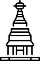 A linear style icon of tibetan building vector