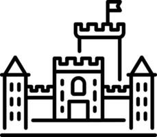 A linear style icon of edinburg castle vector