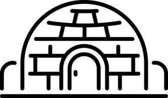 A line style icon of inuit igloo vector