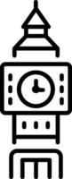 A linear style icon of big ben vector