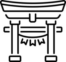 A linear icon showing torii gate structure vector