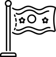 A linear style icon of national flag vector