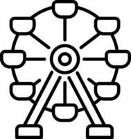 A line style icon showing a big ferris wheel vector