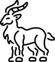 A linear style icon showing a markhor goat vector