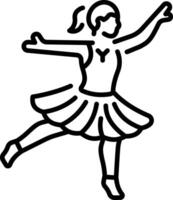 A line style icon showing a ballet dancer vector