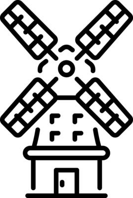 An outline style icon of windmill