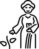 An outline style icon of ao dai vector