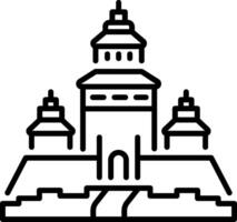 An outline style icon of monastery vector